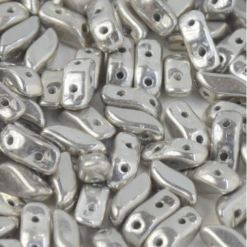 3mm x 7mm Storm Duo 2 Hole Bead - Jet Argentic Full - 23980-27500 