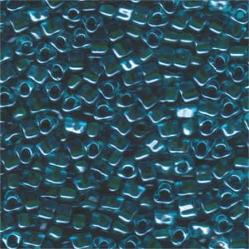 Miyuki 5/0 Triangle Bead - TR5-1830 - Forest Green Lined Light Blue