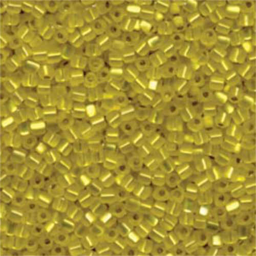 Miyuki 8/0 Triangle Bead - TR8-6F - Matte Silver Lined Yellow