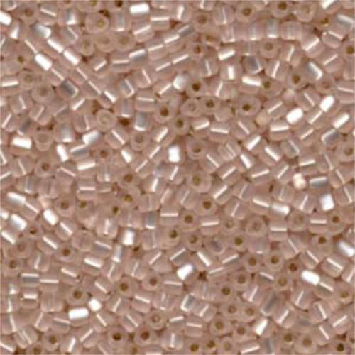 Miyuki 8/0 Triangle Bead - TR8-23F - Matte Silver Lined Light Blush