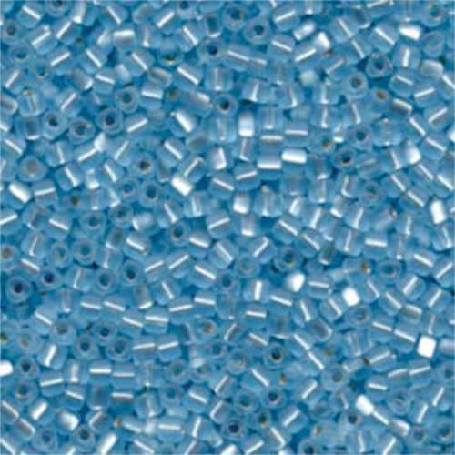 Miyuki 8/0 Triangle Bead - TR8-1803F - Matte Silver Lined Light Blue