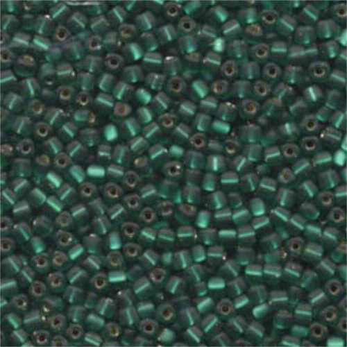 Miyuki 8/0 Triangle Bead - TR8-1807F - Matte Silver Lined Green