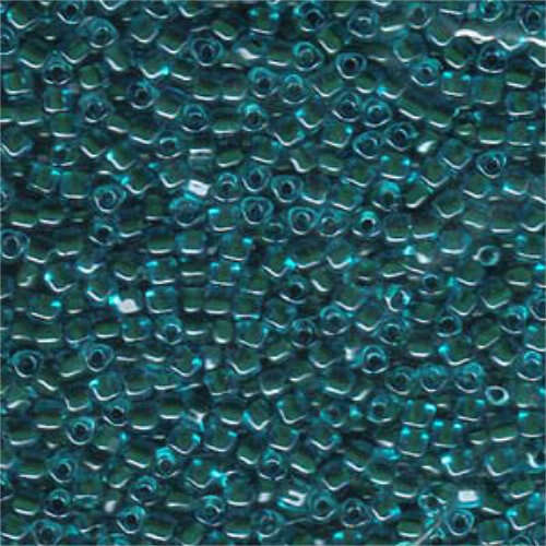 Miyuki 8/0 Triangle Bead - TR8-1830 - Forest Green Lined Light Blue